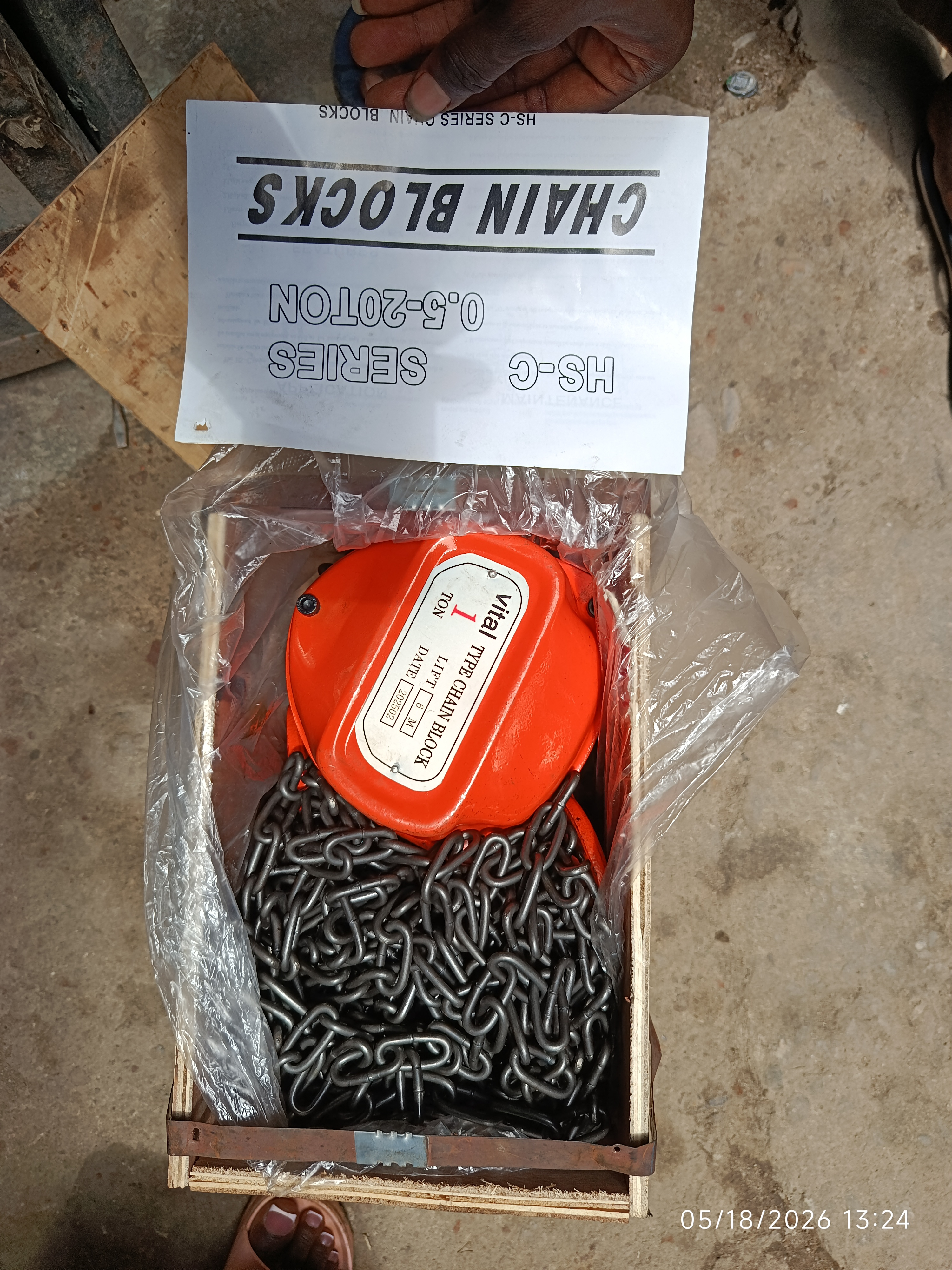 1 Ton 6 Meters Chain Hoist