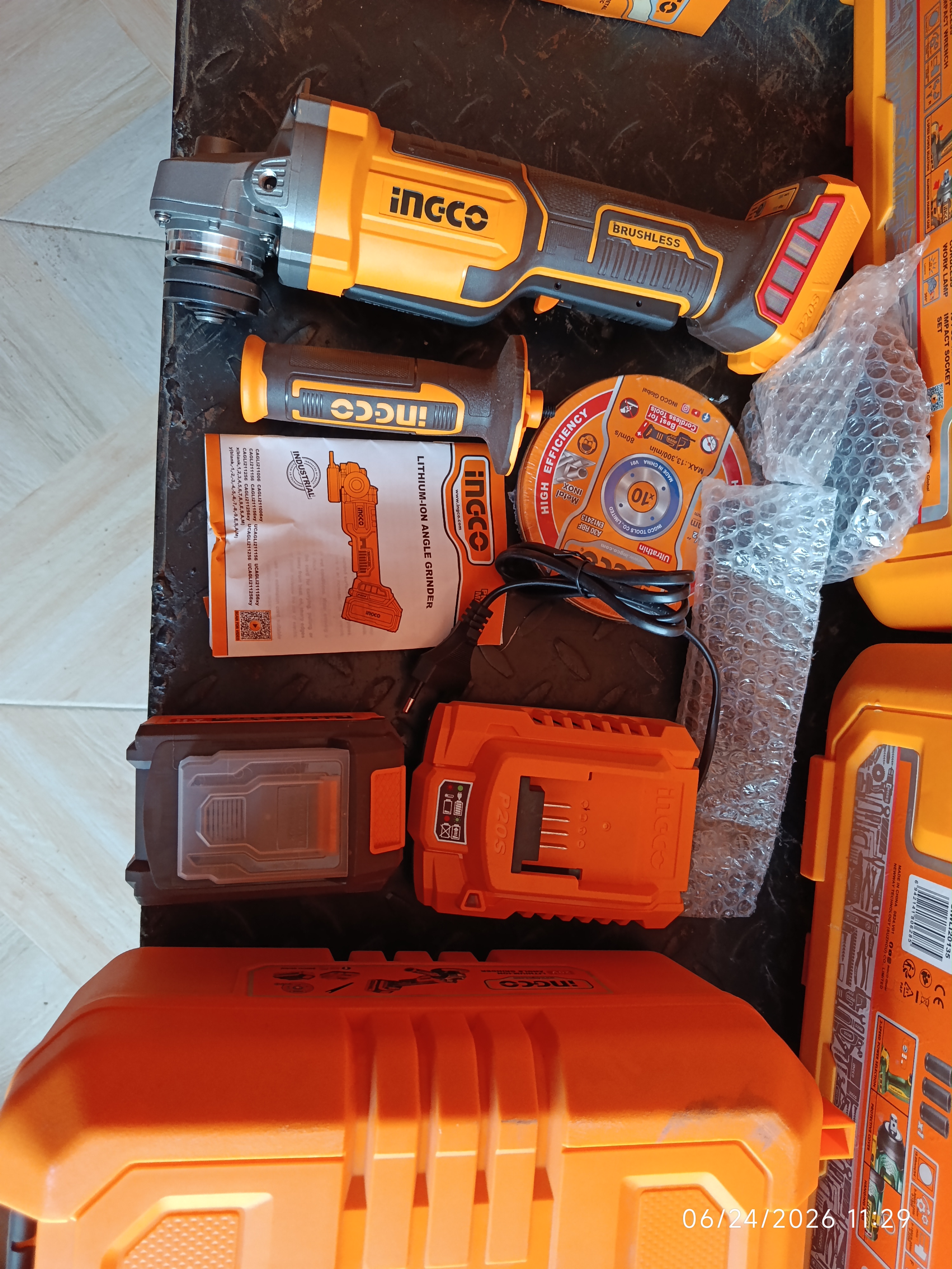 INGCO Brushless Cordless Angle Grinder