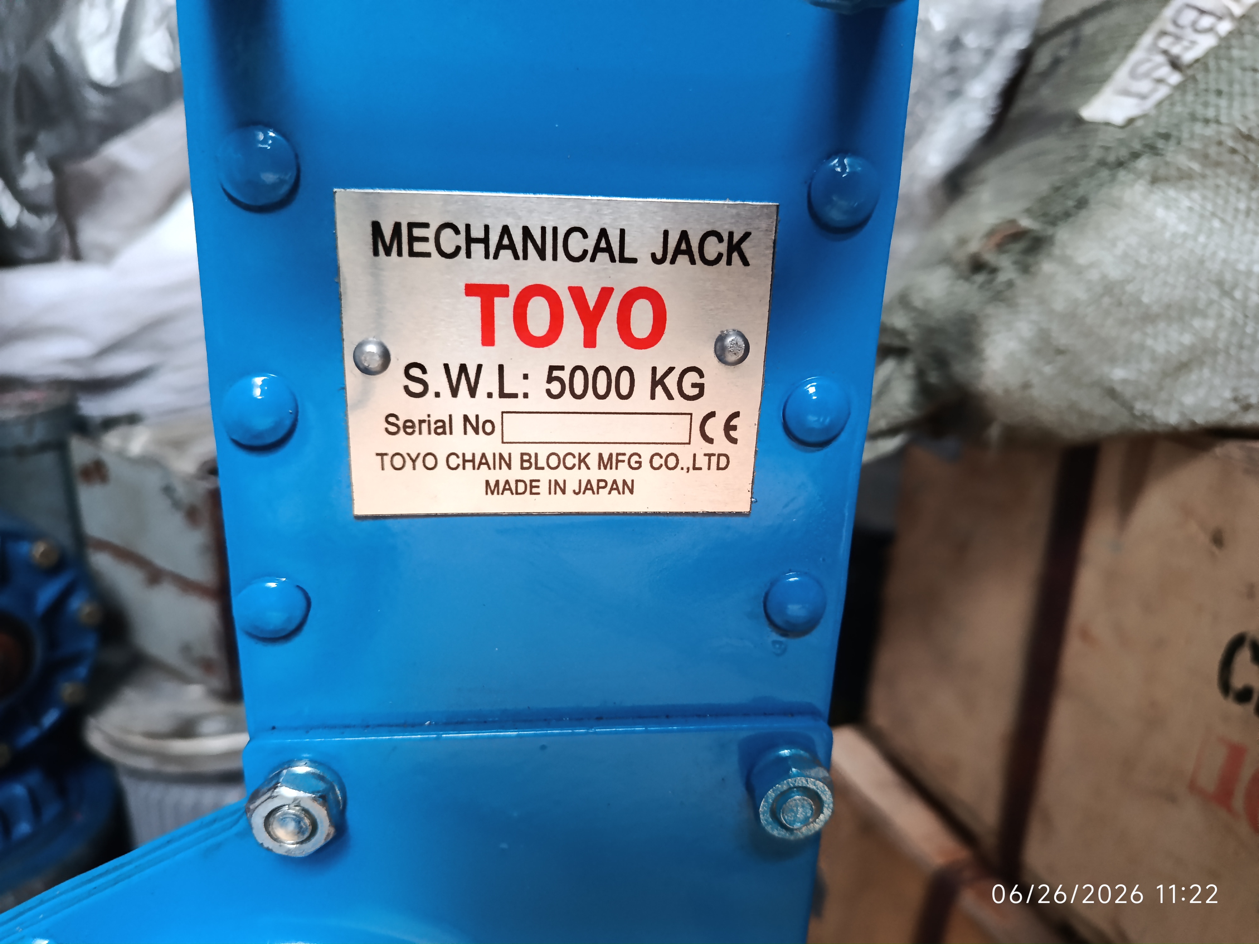 5000kg TOYO Mechanical Jack