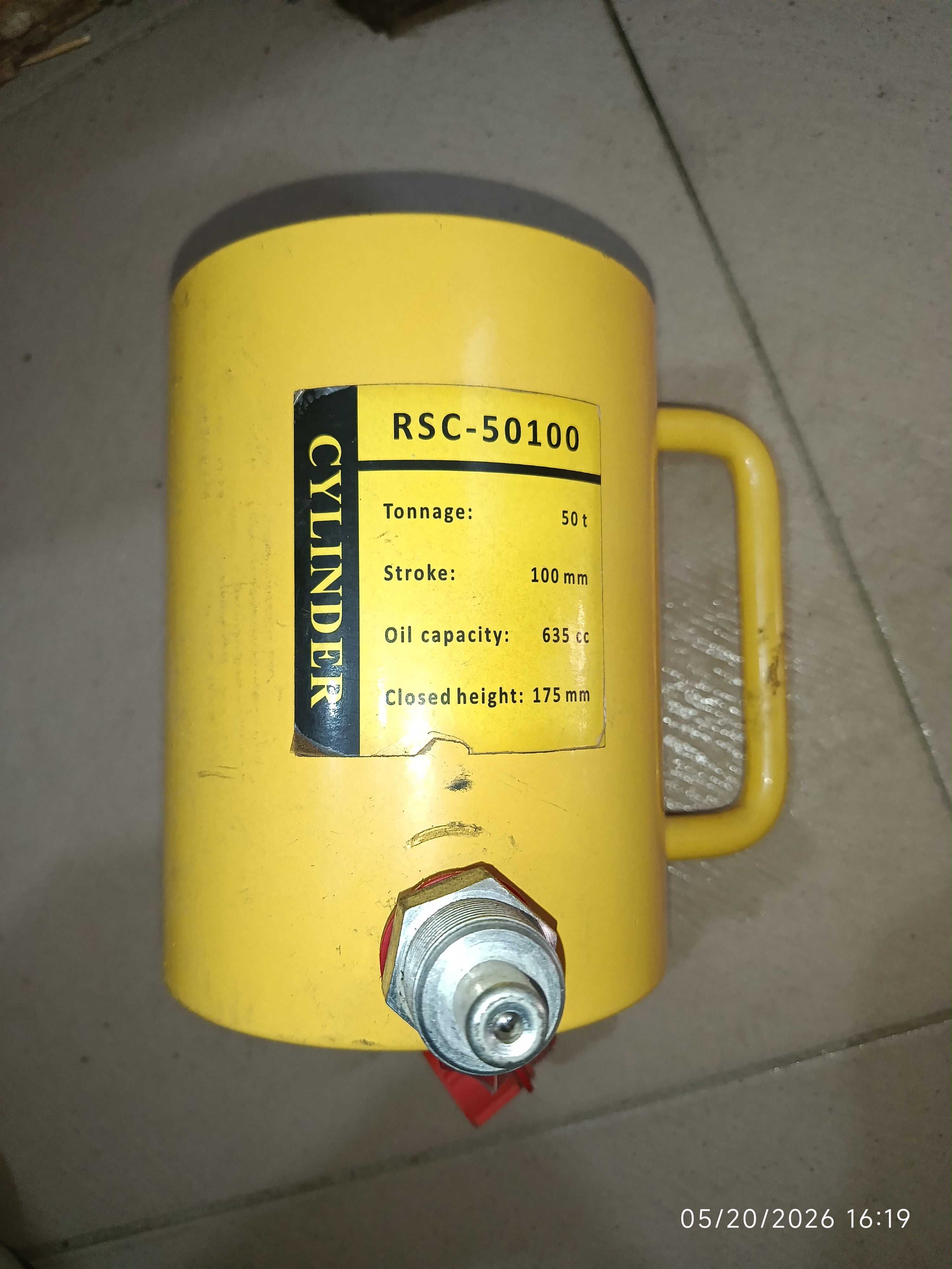 RSC-50100 50T 100MM Stroke Single-Acting Hydraulic Cylinder Jack