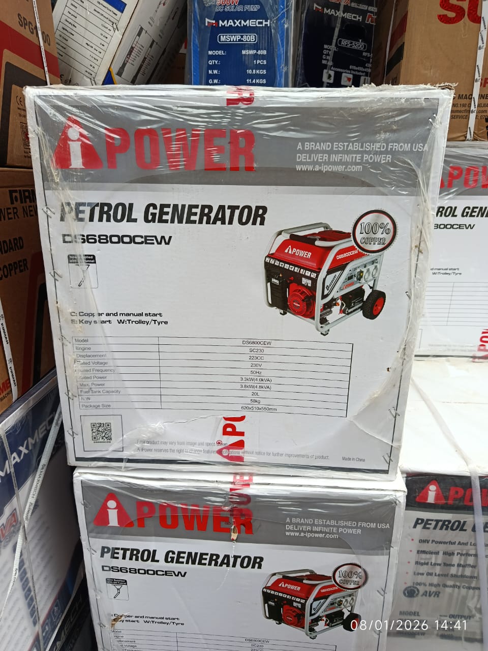 S6800CEW  iPower Petrol Generator