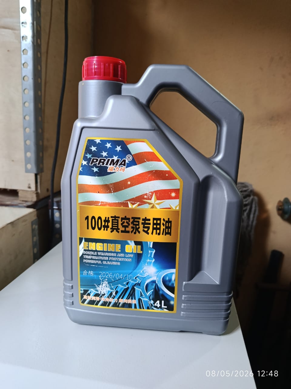 4-liter jug of PRIMA 100# Vacuum Pump Oil