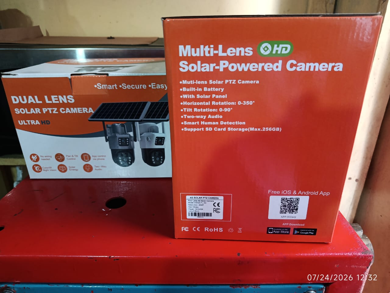 Dual-Lens Solar PTZ Security Camera Kit