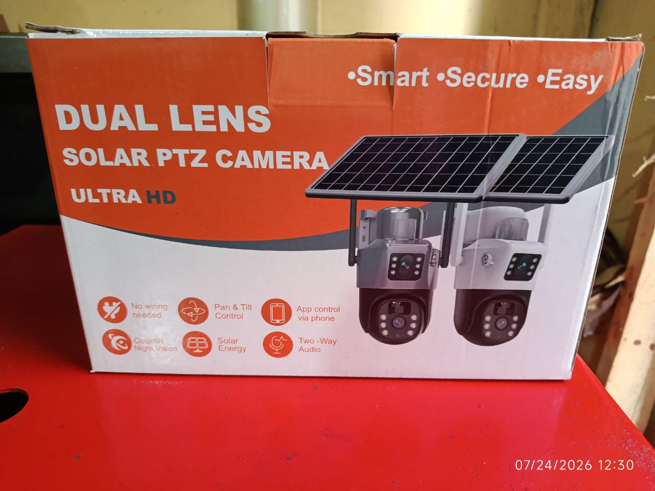 Dual-Lens Solar PTZ Security Camera Kit
