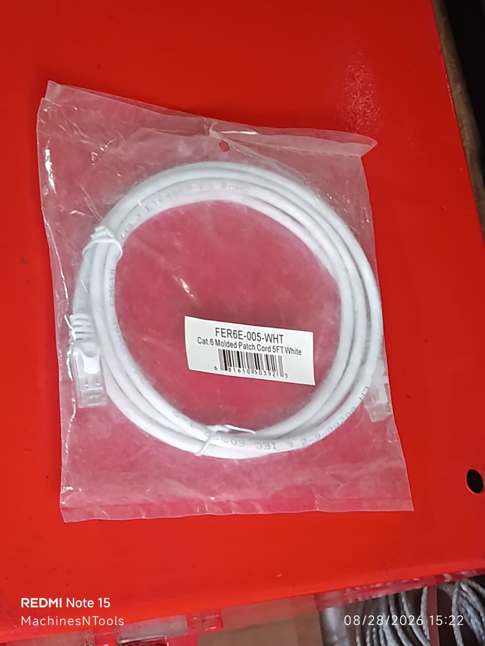 Cat.6 Ethernet Patch Cable 5ft