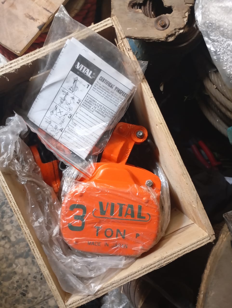 3-Ton (3000 kg) Vital Manual Chain Hoist / Block 3 Meters
