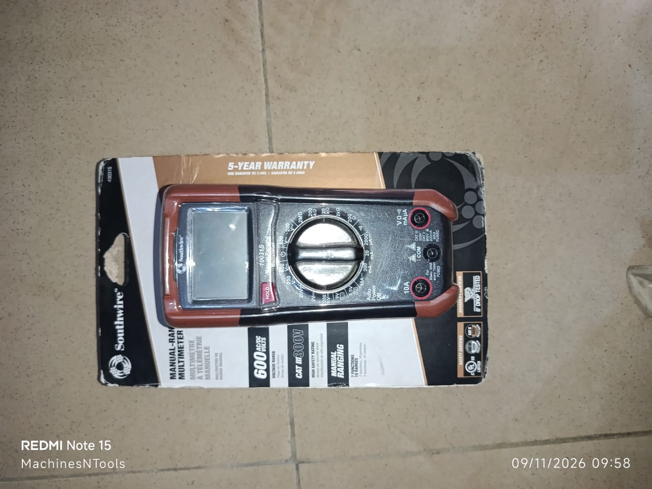 Southwire 10031S Manual-Ranging Digital Multimeter